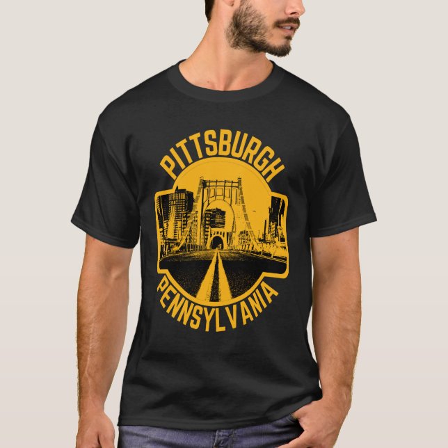 Camiseta Puente de la línea aérea Pittsburgh Steel City  (Anverso)