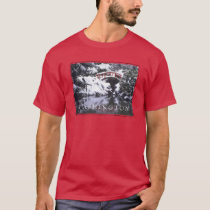 Camiseta Puente de la Luna y estanque en invierno Seattle