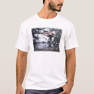 Camiseta Puente de la Luna y estanque en invierno   Seattle
