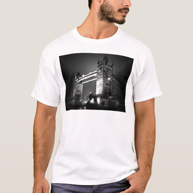 Camiseta Puente de la torre de Londres blanco y negro (Anverso)