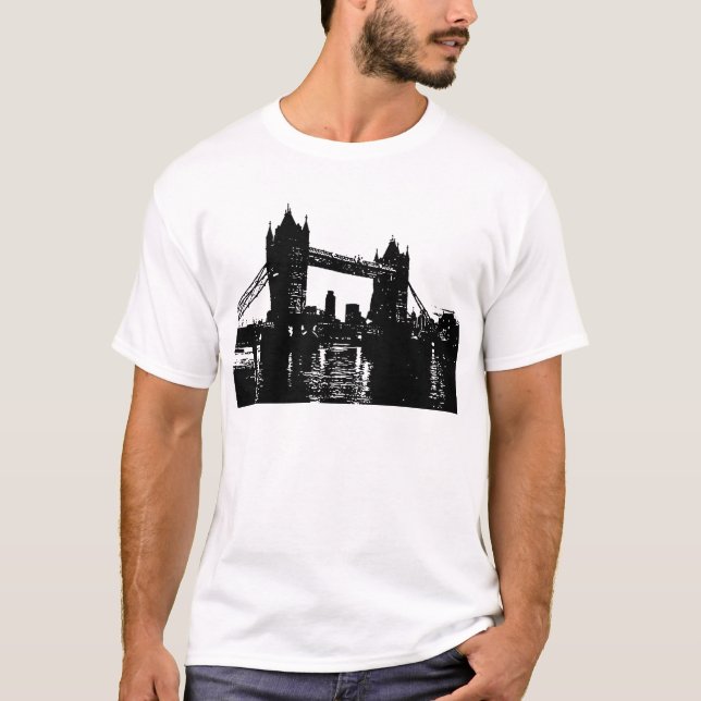 Camiseta Puente de la Torre de Londres de Pop Art (Anverso)