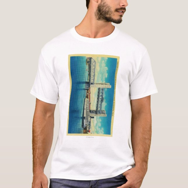 Camiseta Puente de la torre elevado para el río Sacramento (Anverso)