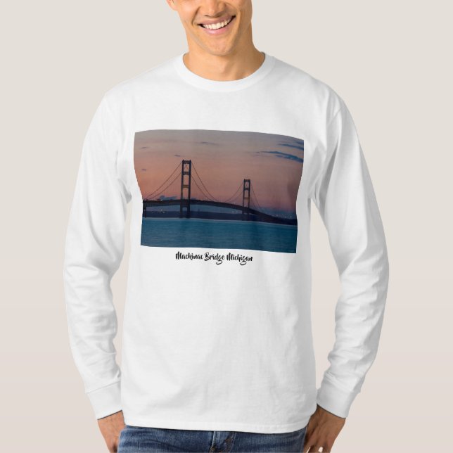 Camiseta Puente de Mackinac en la oscuridad (Anverso)