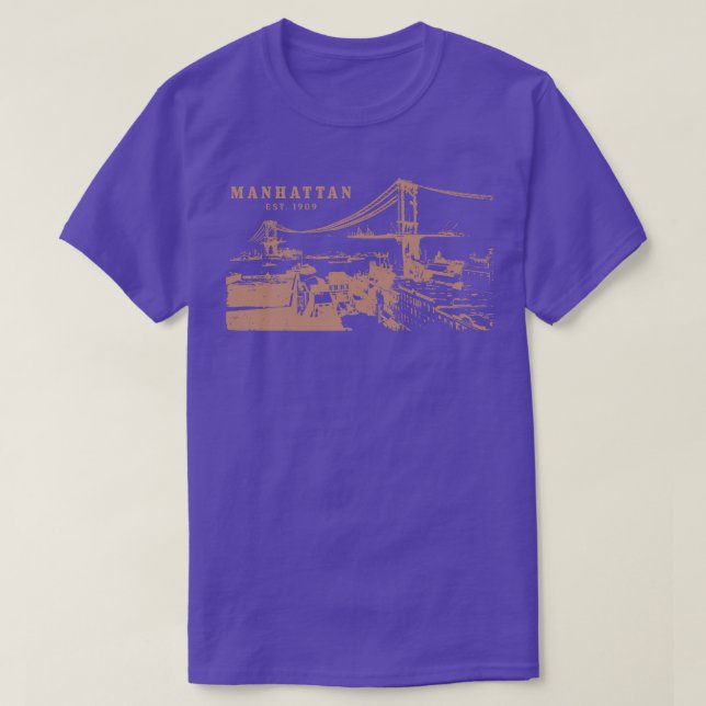 Camiseta Puente de Manhattan de época (Diseño del anverso)