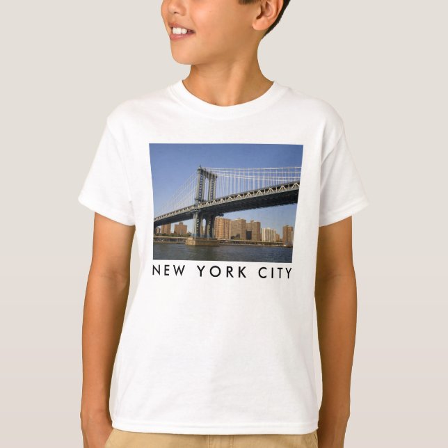 Camiseta Puente de Manhattan el río East | Ciudad de Nueva  (Anverso)