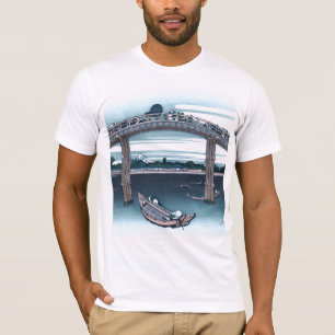 Camiseta Puente de Mannen, Fukaga Ukiyo-e por Hokusai,