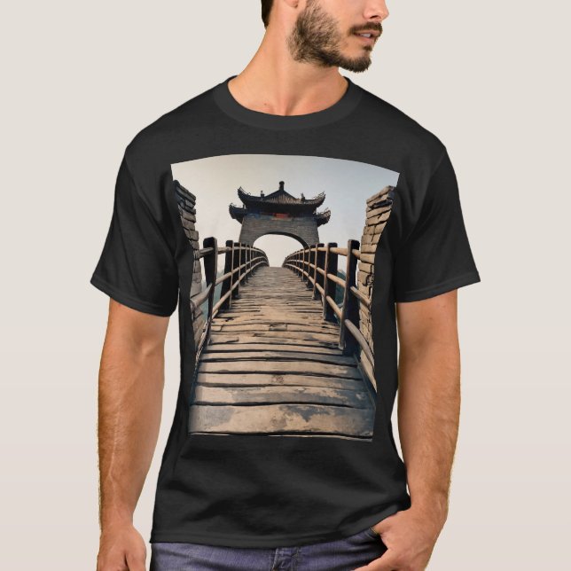 Camiseta Puente de Paifang y Piedra de la Antigua China (Anverso)