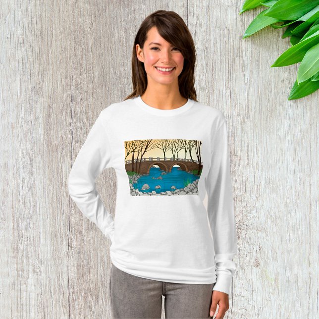 Camiseta Puente de piedra rústico sobre el paisaje natural  (Subido por el creador)