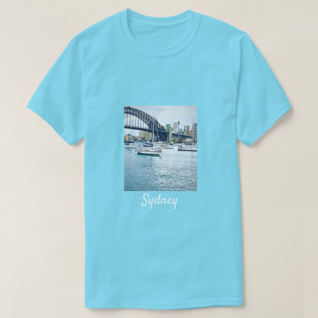 Camiseta Puente del puerto de Sydney con yates (Diseño del anverso)