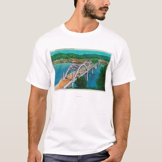 Camiseta Puente del río de Umpqua en Reedsport, Oregon (Anverso)