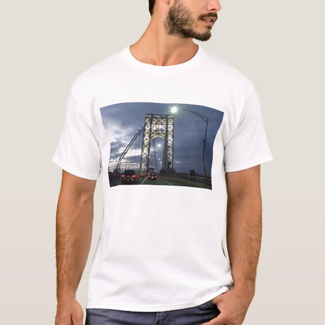 Camiseta Puente en la puesta del sol en Nueva York (Anverso)