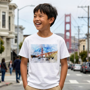 Camiseta Puente Golden Gate acuarela en San Francisco