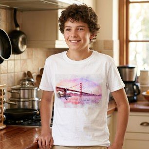 Camiseta Puente Golden Gate al atardecer Pastel en San Fran