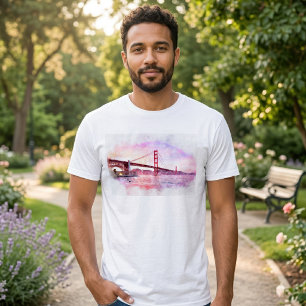 Camiseta Puente Golden Gate al atardecer Pastel en San Fran