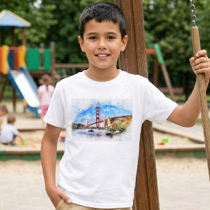 Camiseta Puente Golden Gate Pastel en San Francisco