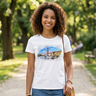 Camiseta Puente Golden Gate Pastel en San Francisco