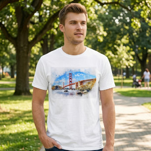 Camiseta Puente Golden Gate Pastel en San Francisco
