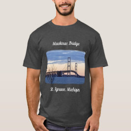Camiseta Puente Mackinac St. Ignace con letras blancas