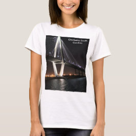 Camiseta Puente nocturno, Charleston SC, fotografía