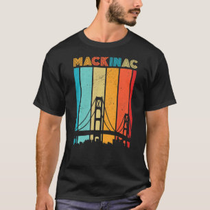 Camiseta Puente Retro Mackinac Vintage Isla de Mackinaw