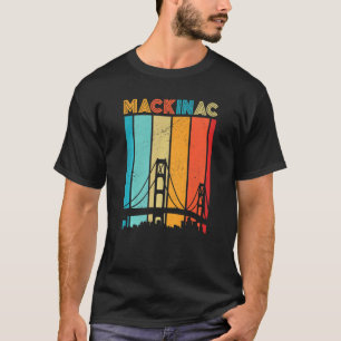 Camiseta Puente Retro Mackinac Vintage Isla de Mackinaw