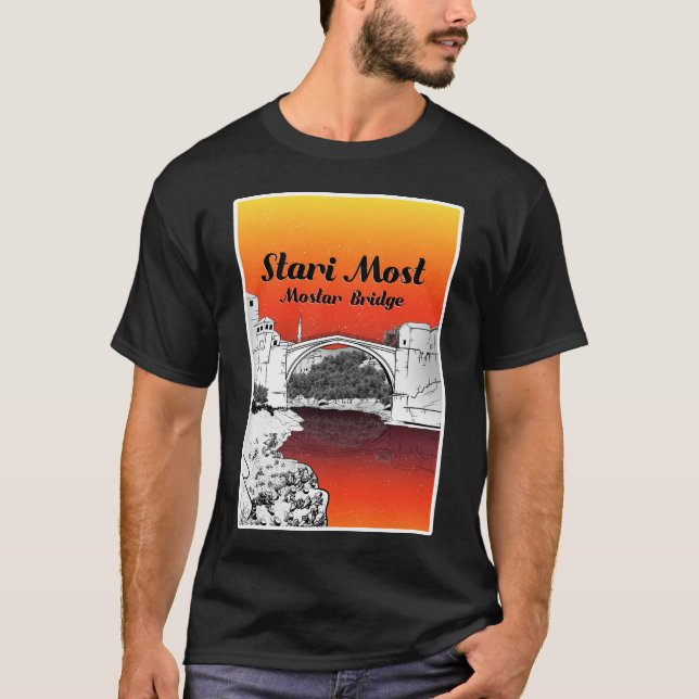 Camiseta Puente Stari Most Mostar de Bosnia y Herzegovina (Anverso)