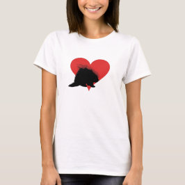 Camiseta Puerco espín con un corazón rojo grande