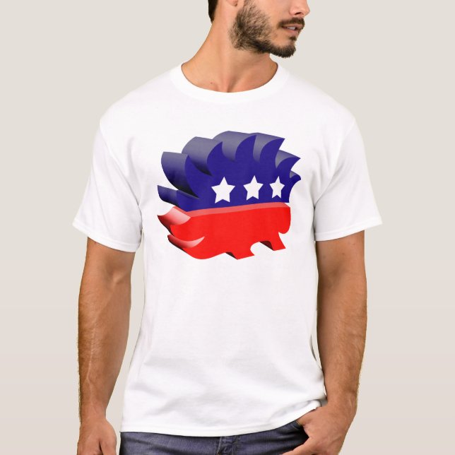 Camiseta Puerco espín libertario 3D (Anverso)