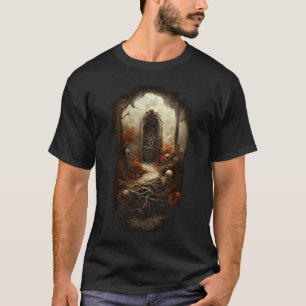 Camiseta Puerta Antigua A Otro Mundo Hueso De Fantasía Oscu