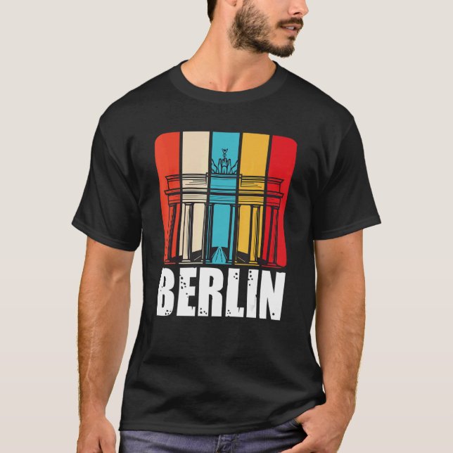 Camiseta Puerta De Berlín Retro Brandenburg En La Plaza Par (Anverso)