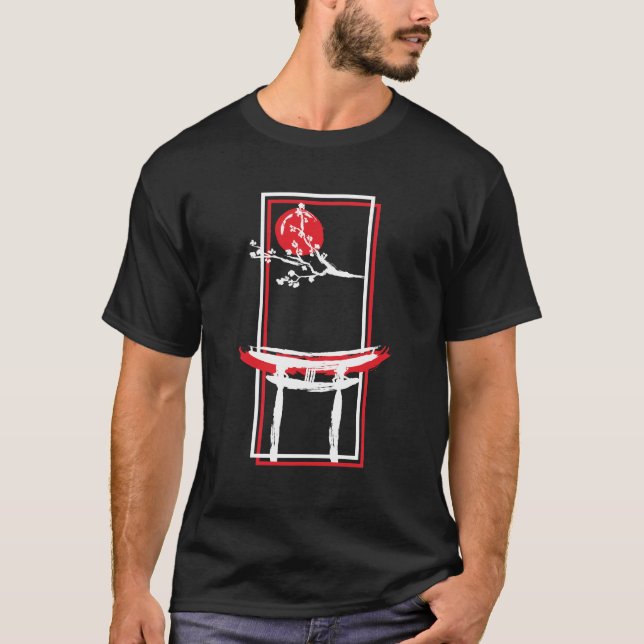 Camiseta Puerta de Torii Jingū con Luna de Sangre y Árbol S (Anverso)