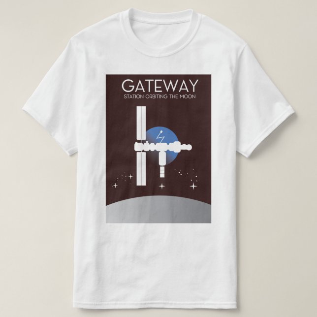 Camiseta Puerta - Estación orbitando la luna (Diseño del anverso)