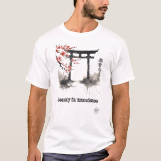 Camiseta Puerta Torii Sakura Arte Acuarela