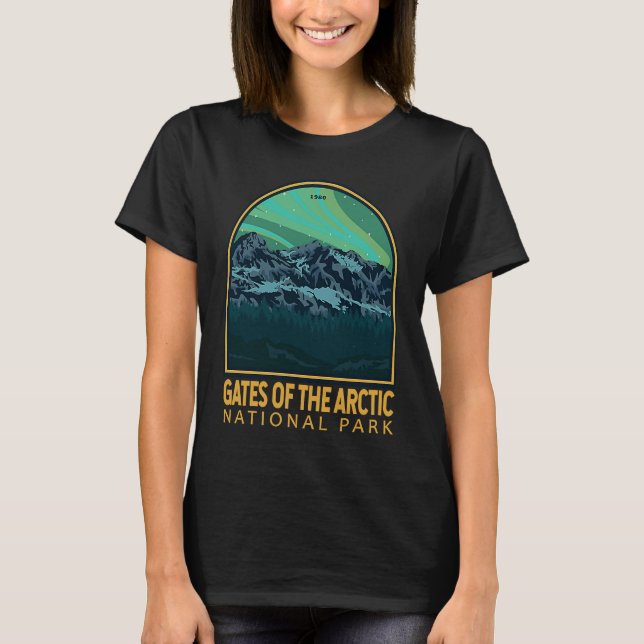 Camiseta Puertas del Parque Nacional Ártico Emblema de la V (Anverso)