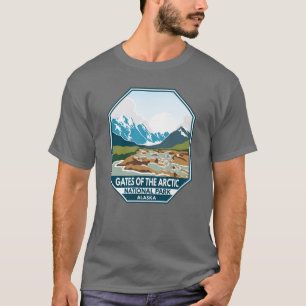 Camiseta Puertas del Parque Nacional Ártico Emblema Retro