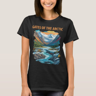 Camiseta Puertas del río ártico azul viaje