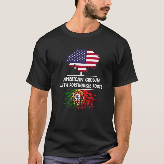 Camiseta Puerto de Bandera de Portugal cultivado en Estados (Anverso)