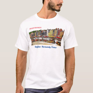 Camiseta Puerto de Honfleur en Normandía, Francia.
