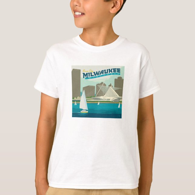 Camiseta Puerto de Milwaukee Wisconsin | Ciudad de Brew (Anverso)