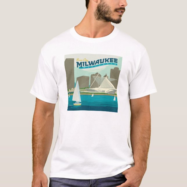 Camiseta Puerto de Milwaukee Wisconsin | Ciudad de Brew (Anverso)