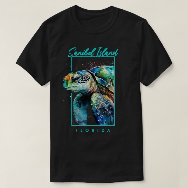 Camiseta Puerto de tortuga marina de la isla de Sanibel Flo (Diseño del anverso)