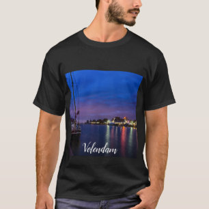 Camiseta Puerto de Volendam iluminado por la noche