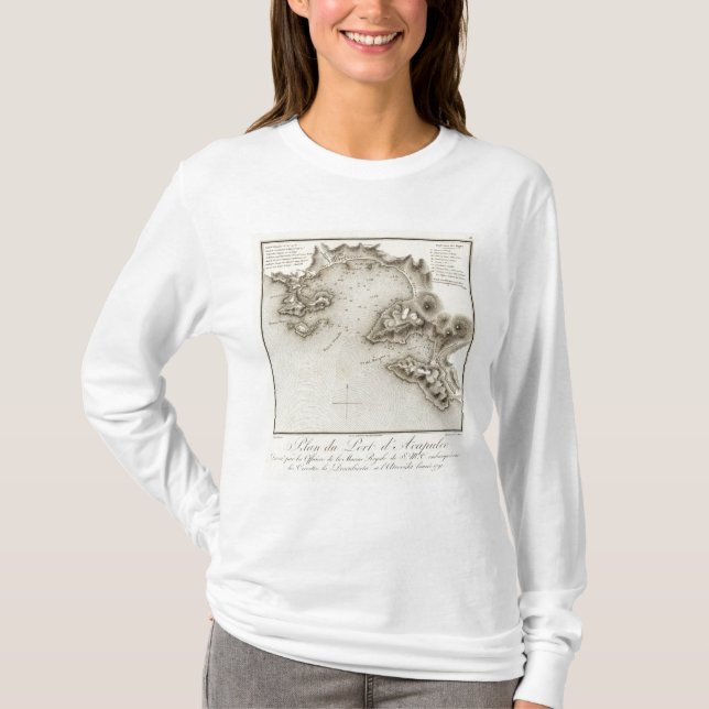 Camiseta Puerto del mapa de Acapulco (Anverso)