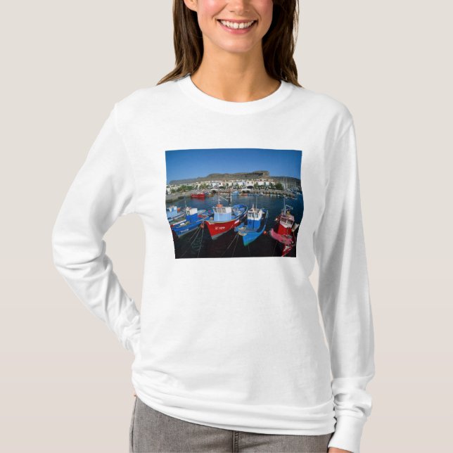 Camiseta Puerto Pesquero, Puerto de Mogán, Gran Canaria (Anverso)