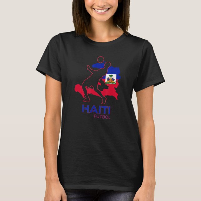 Camiseta Puerto Príncipe de la Bandera Haitiana del Caribe  (Anverso)
