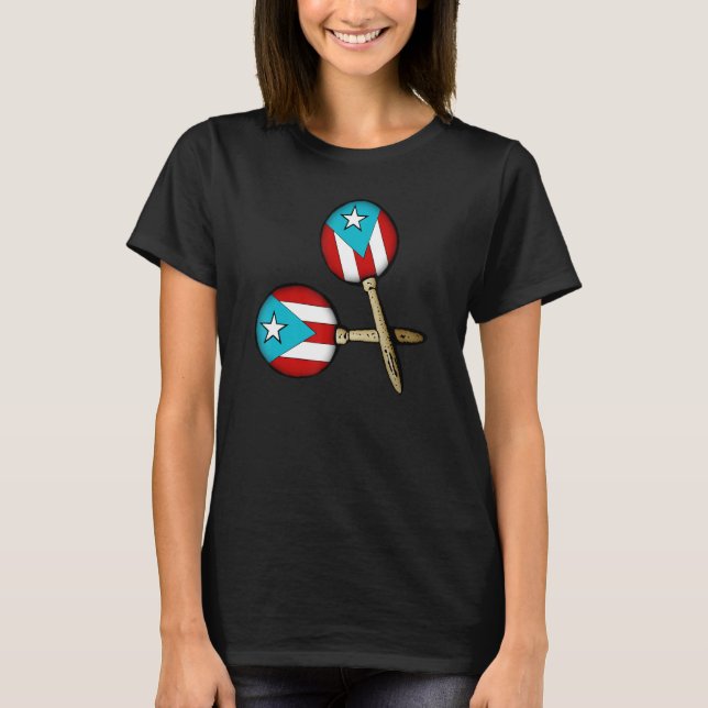 Camiseta Puerto Rican Flag Maracas Boricua (Anverso)