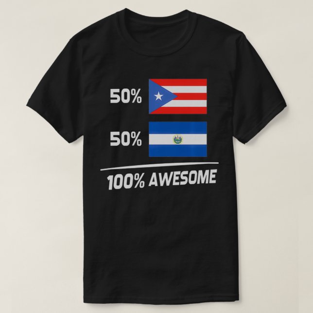 Camiseta Puerto Rican Salvadorian Flag Puerto Rico El Salva (Diseño del anverso)