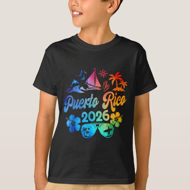 Camiseta Puerto Rico 2026 Vacation Beach Tie Dye Trip Summe (Anverso)