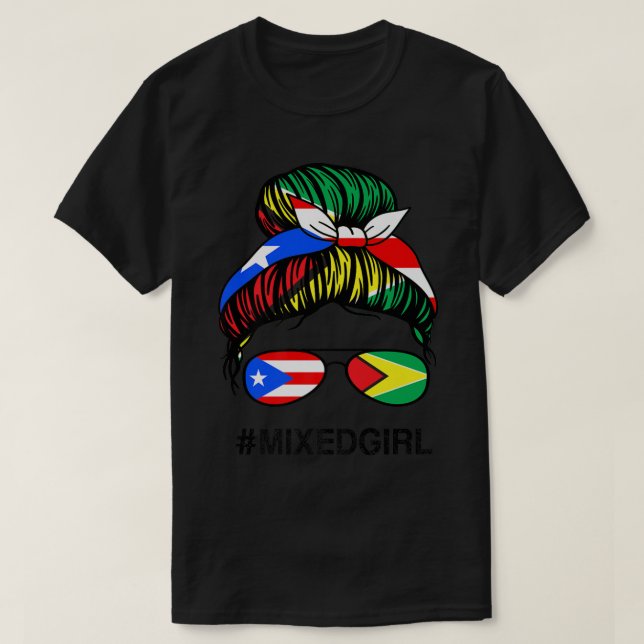 Camiseta Puerto Rico Bandera de Guyana Ajedrez Guyanés Puer (Diseño del anverso)