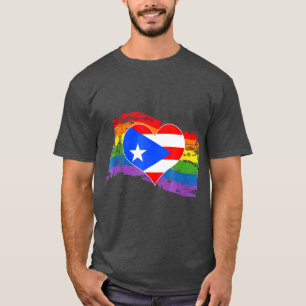 Camiseta Puerto Rico Bandera del Orgullo Gay Ricano LGBT
